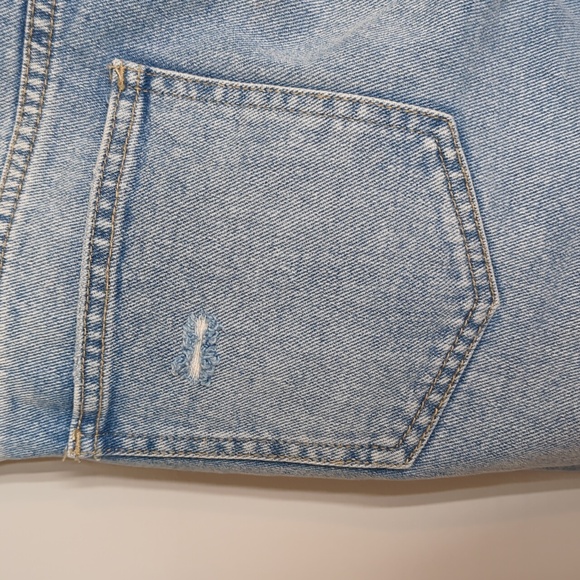 PacSun Ripped Mom Jeans Size 28 High Waist Straight Leg 100% Cotton Light Blue - Picture 7 of 12